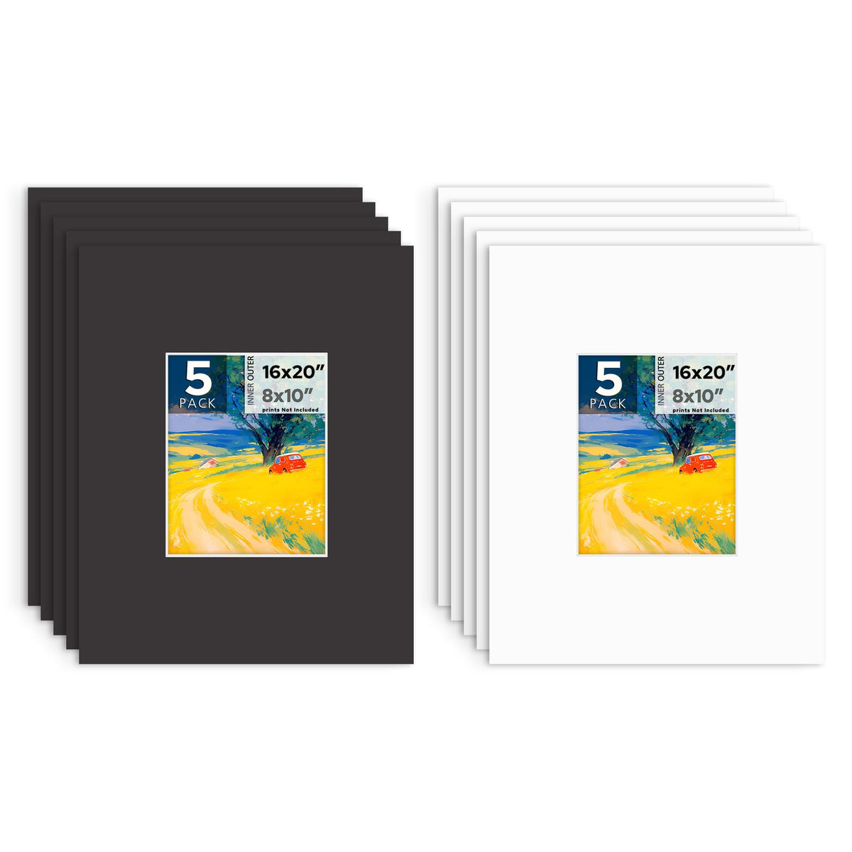 MBC Mat Board Center white mats pack designed for 8x10 photos to protect prints and elevate framing