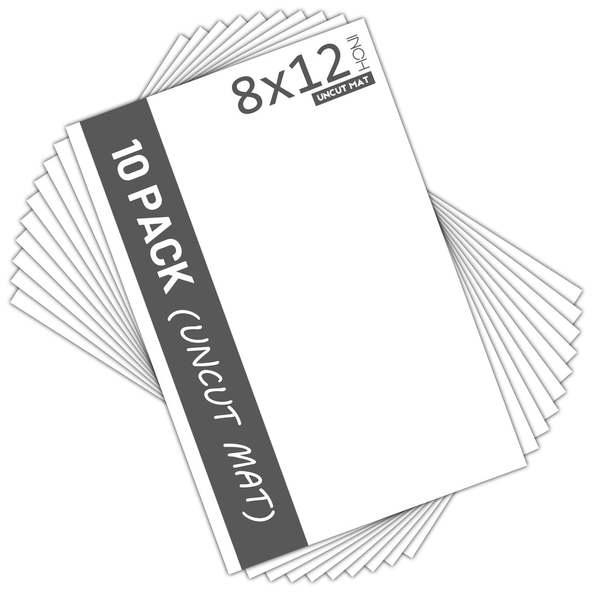 MBC Mat Board Center pack of 10 8x12 white uncut mats for framing.