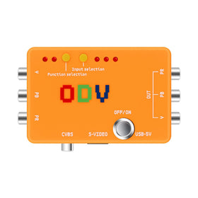 ODV-II rear ports exposing AV, S-Video, and component inputs for versatile connections.