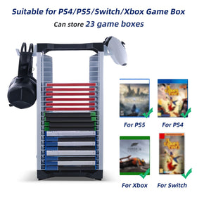 Mcbazel video game storage stand random-stacking supports vertical or horizontal placement