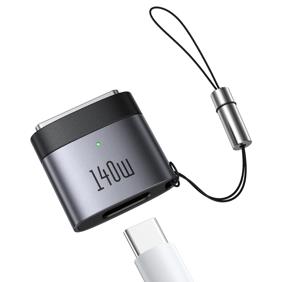 mcdodo 140W USB-C to MagSafe 3 adapter with lanyard for portable MacBook charging