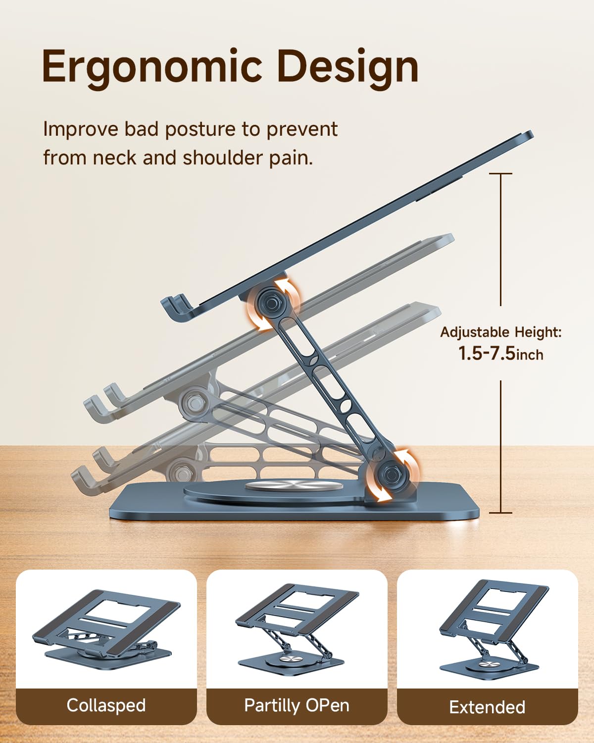 MCHOSE folded compact profile illustrating portability and easy storage benefit