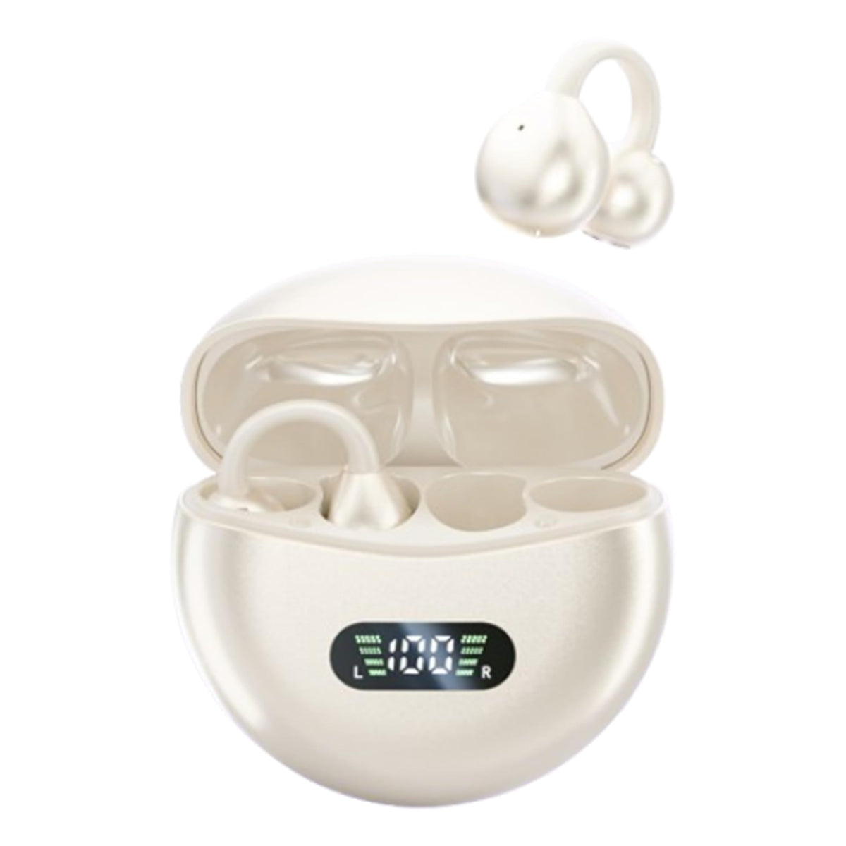MAcnas open-ear headphones in yellow, lightweight design for all-day comfort
