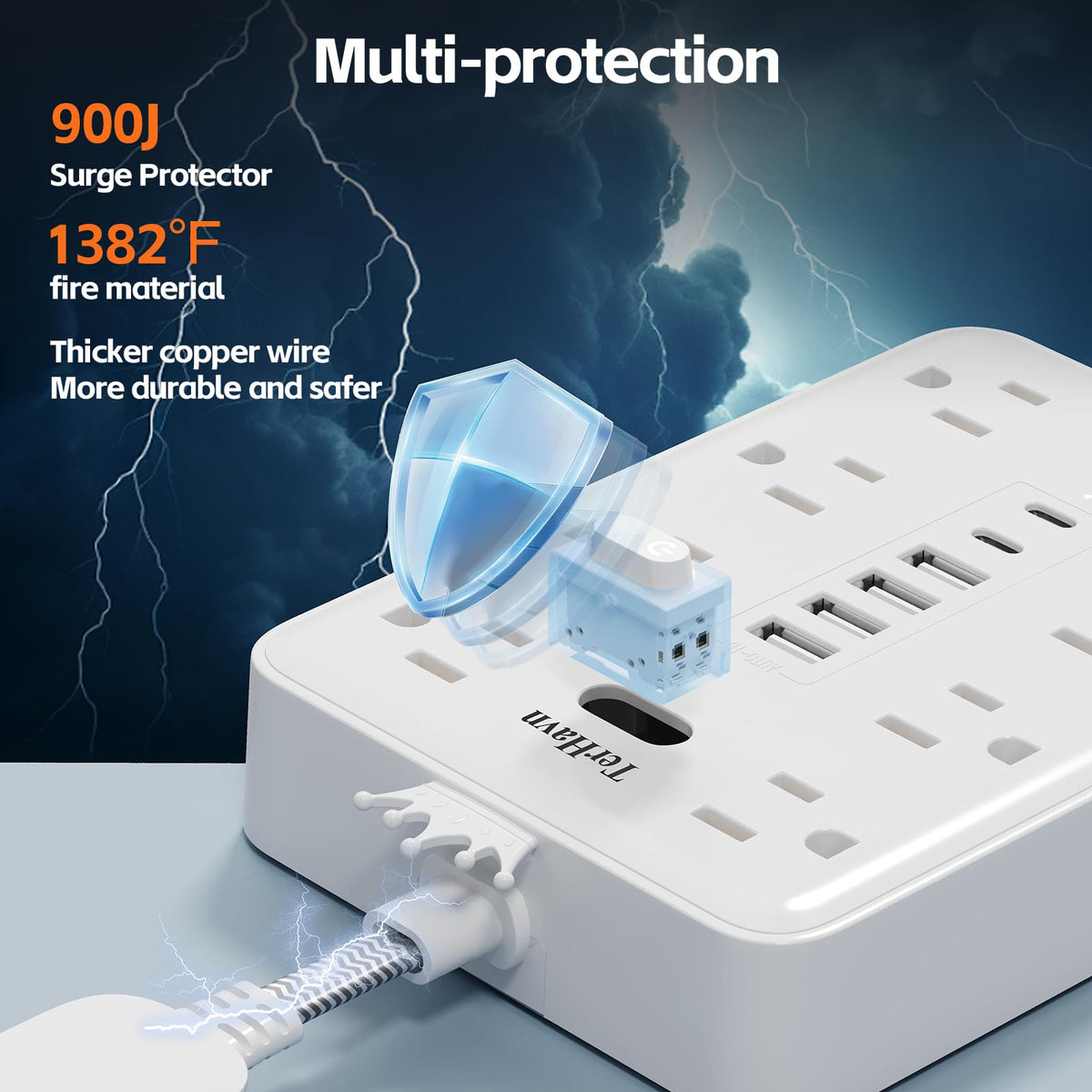 MCSCN compact 900J surge protector guards essential electronics