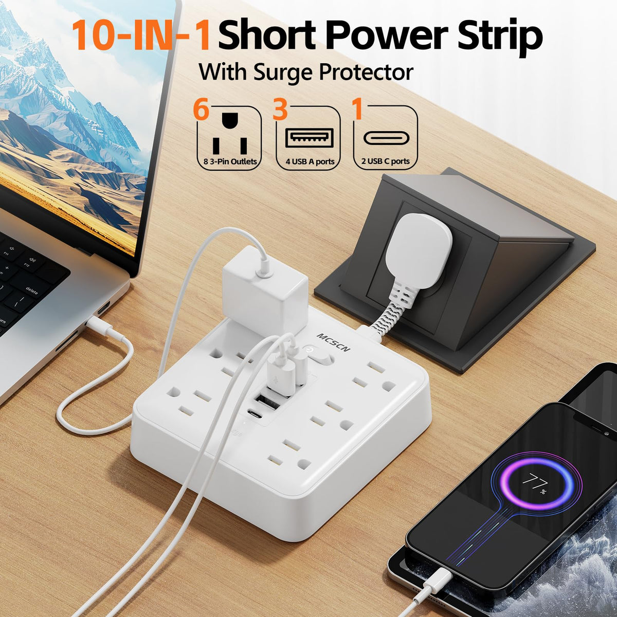 MCSCN slim flat plug profile that keeps furniture flush against the wall