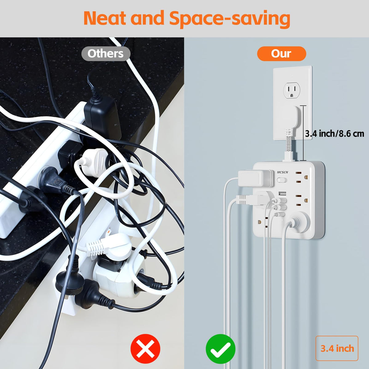 MCSCN installed under desk showing tidy cables and secure mounting benefit