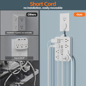 MCSCN space-saving outlets spaced for large adapters in tight spaces