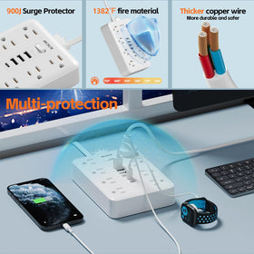 MCSCN USB-C ports provide fast charging for compatible devices.