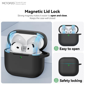 MCTOPZO AirPods 4 Case with cleaner kit included for on-the-go cleaning.