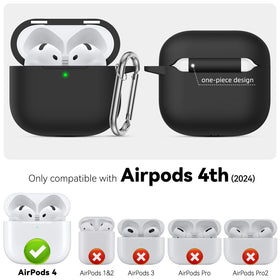 MCTOPZO AirPods 4 Case magnetic black open-close action for quick access.
