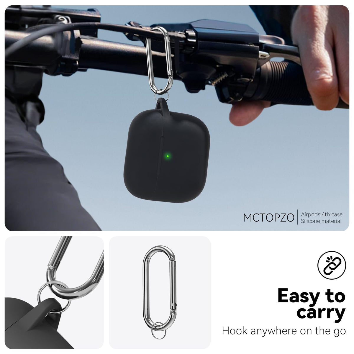 MCTOPZO AirPods 4 Case supports wireless and wired charging.