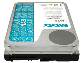 MDD 14TB NAS HDD back connector ready for SATA data transfer in a server.