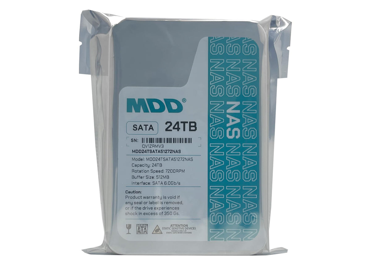 MDD MAXDIGITALDATA MDD24TS51272NAS visible in a drive bay highlighting its 3.5-inch form factor.