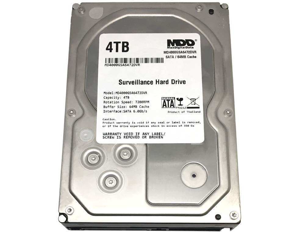 MDD MAXDIGITALDATA 7200RPM surveillance HDD supports smooth video capture and quick access