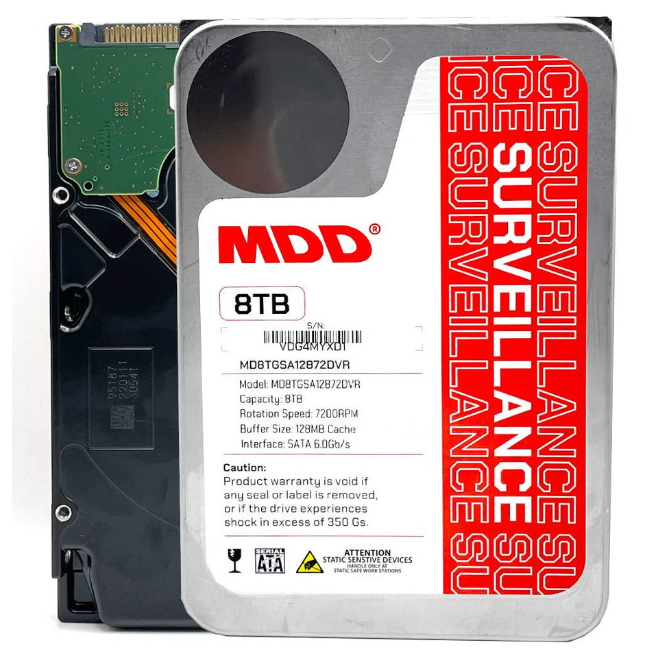 MDD MAXDIGITALDATA MDD8TSATA12872DVR 8TB capacity for extended surveillance storage.