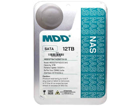 MDD 12TB NAS drive, top view, 256MB cache for faster data access.
