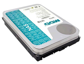 MDD 12TB NAS drive, side profile, designed for low noise and steady performance.