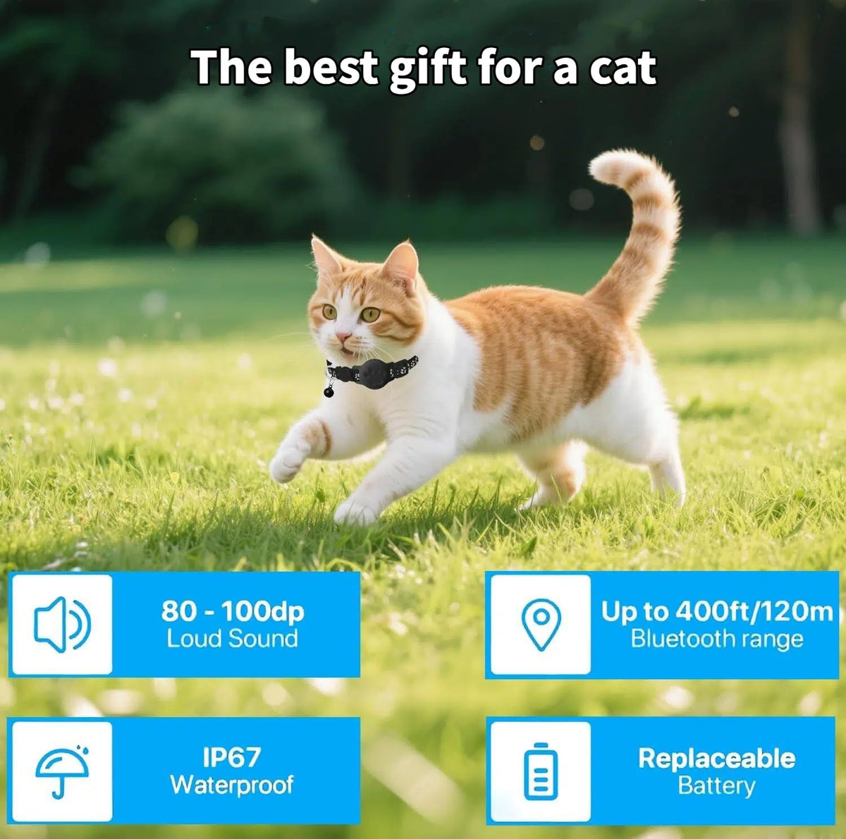 MDTZULIK GPS Cat Collar with Android Find My integration, quick locate from phone.
