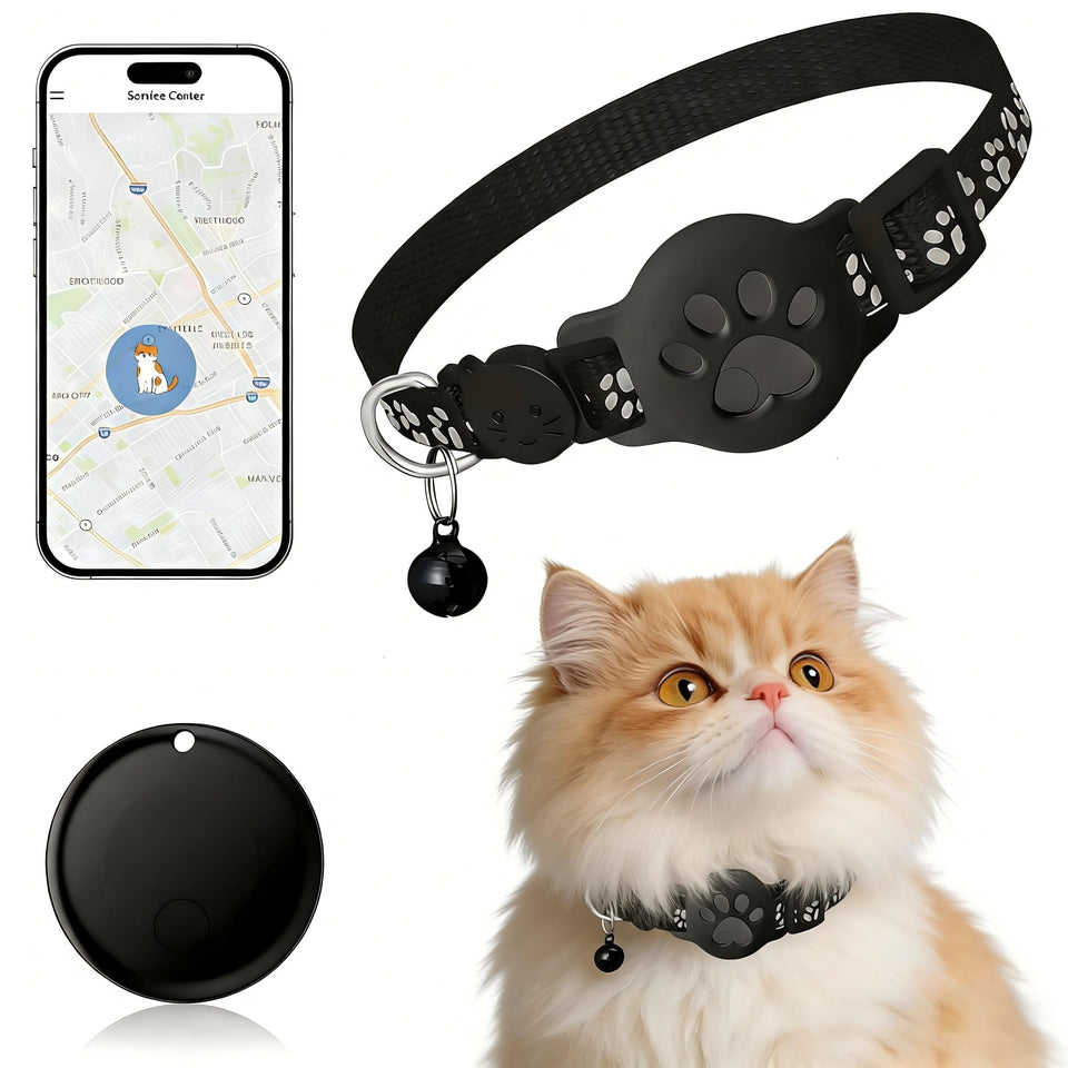 MDTZULIK GPS Cat Collar on neck, waterproof for outdoor adventures.