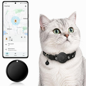 MDTZULIK GPS collar for Cats connected to Find My, enabling Android real-time tracking