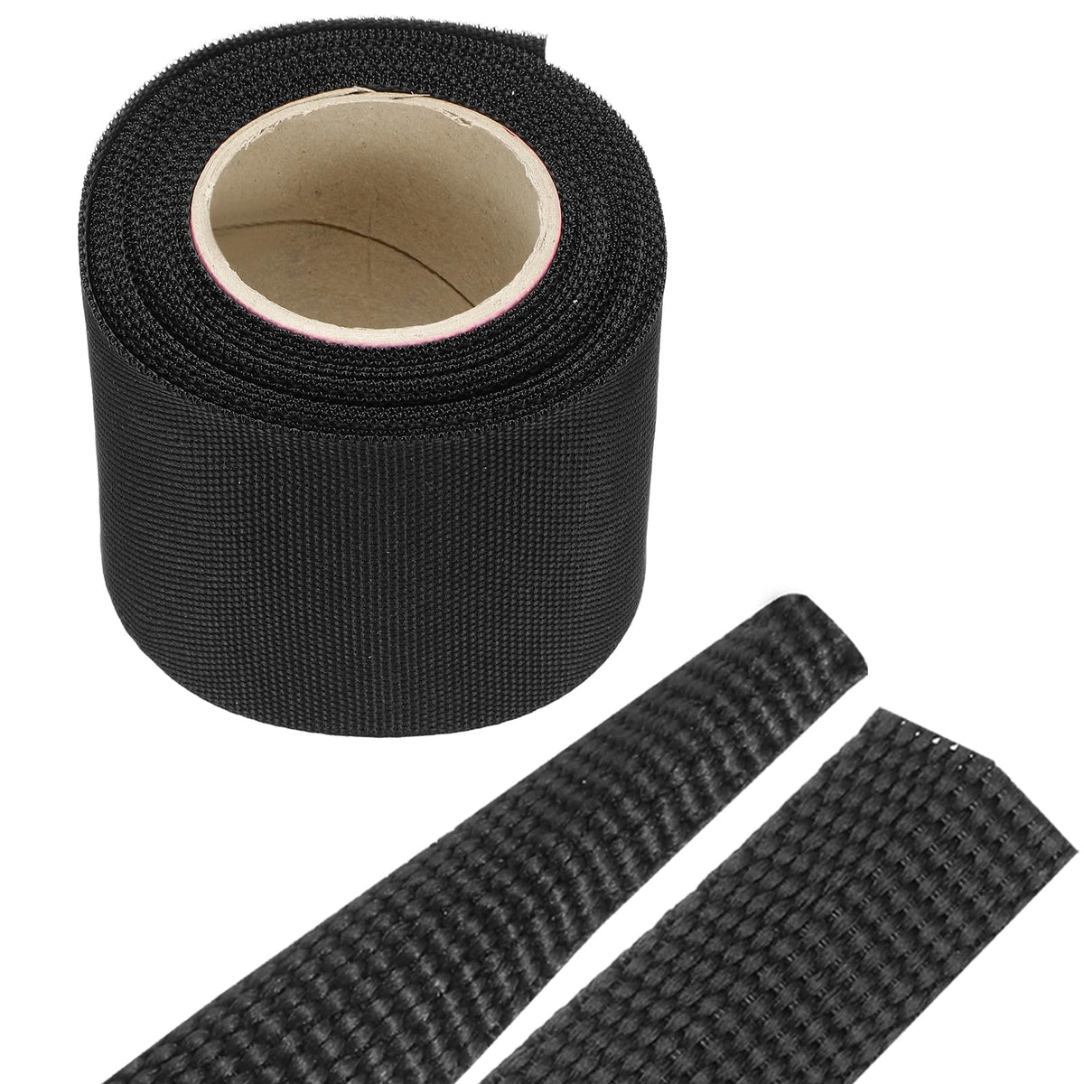 MECCANIXITY braided cable sleeve wrapped around wires for protection.