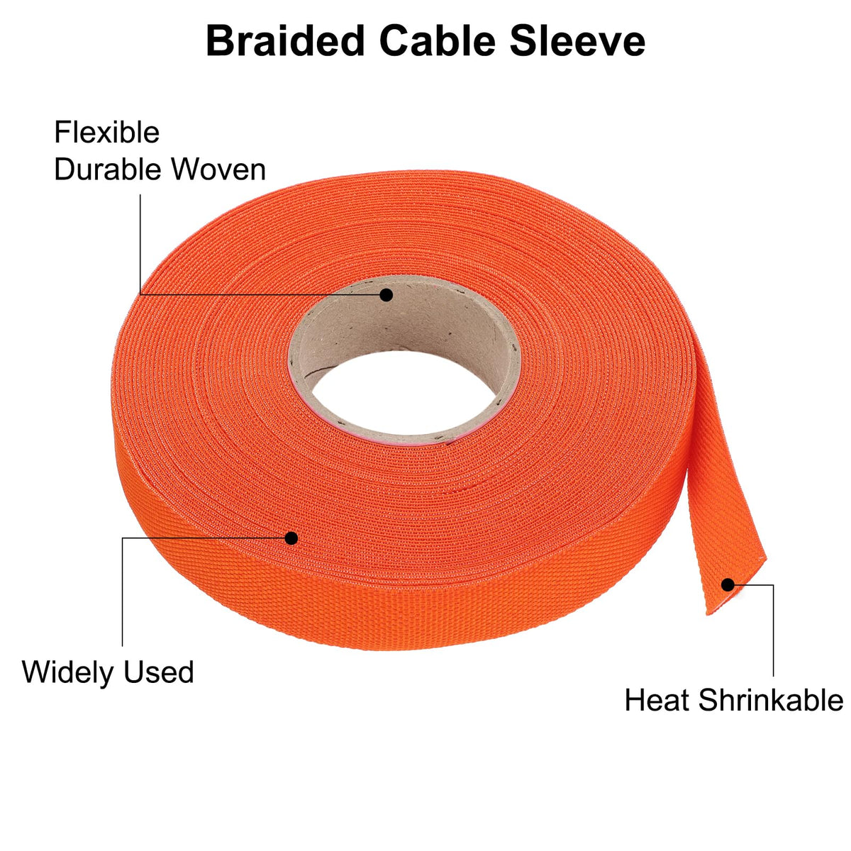 Meccanixity orange cable sleeve in use protecting a harness and cables.
