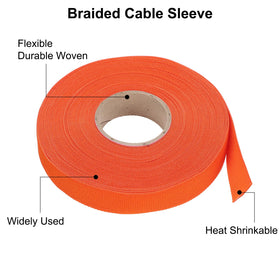 Meccanixity orange cable sleeve in use protecting a harness and cables.