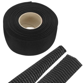 MECCANIXITY front view of 40ft black braided sleeve, tidy cable protection benefit