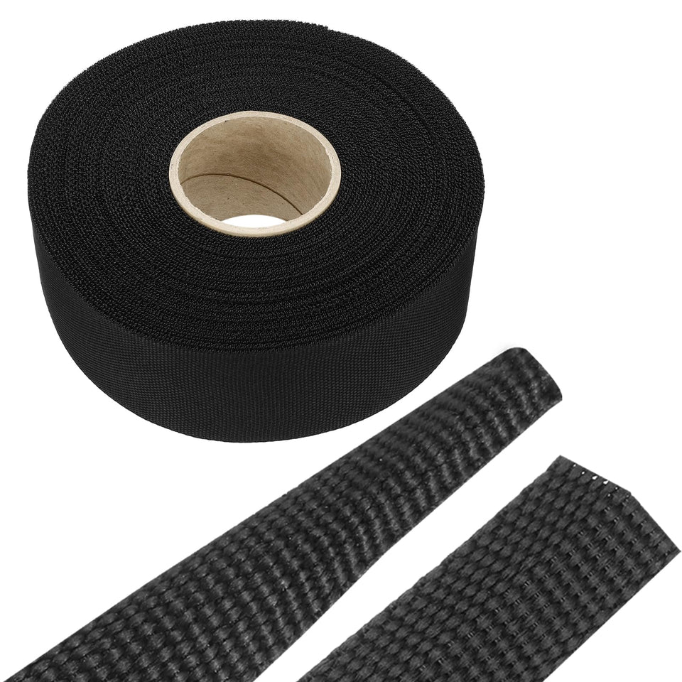 MECCANIXITY front view of braided sleeve spool shows length and color, aiding project planning