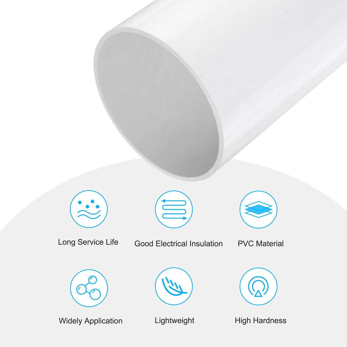 Meccanixity PVC rigid tube suited for outdoor use and sunlight exposure.