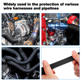 Two-to-one shrinkage demonstrated by MECCANIXITY sleeve on cables.