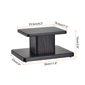 MECCANIXITY wood speaker stand hollow base detail enables reduced resonance for clearer sound.