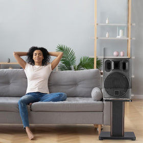 MECCANIXITY wood speaker stands anti-slip pad ensures secure speaker placement