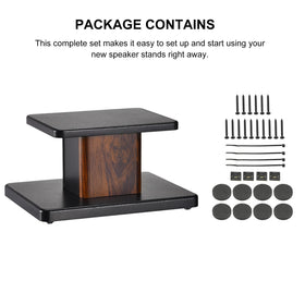 MECCANIXITY wood speaker stands included hardware set supports quick setup