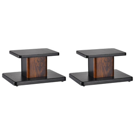 MECCANIXITY wood speaker stands top plate close-up demonstrates sturdy construction for stable audio placement