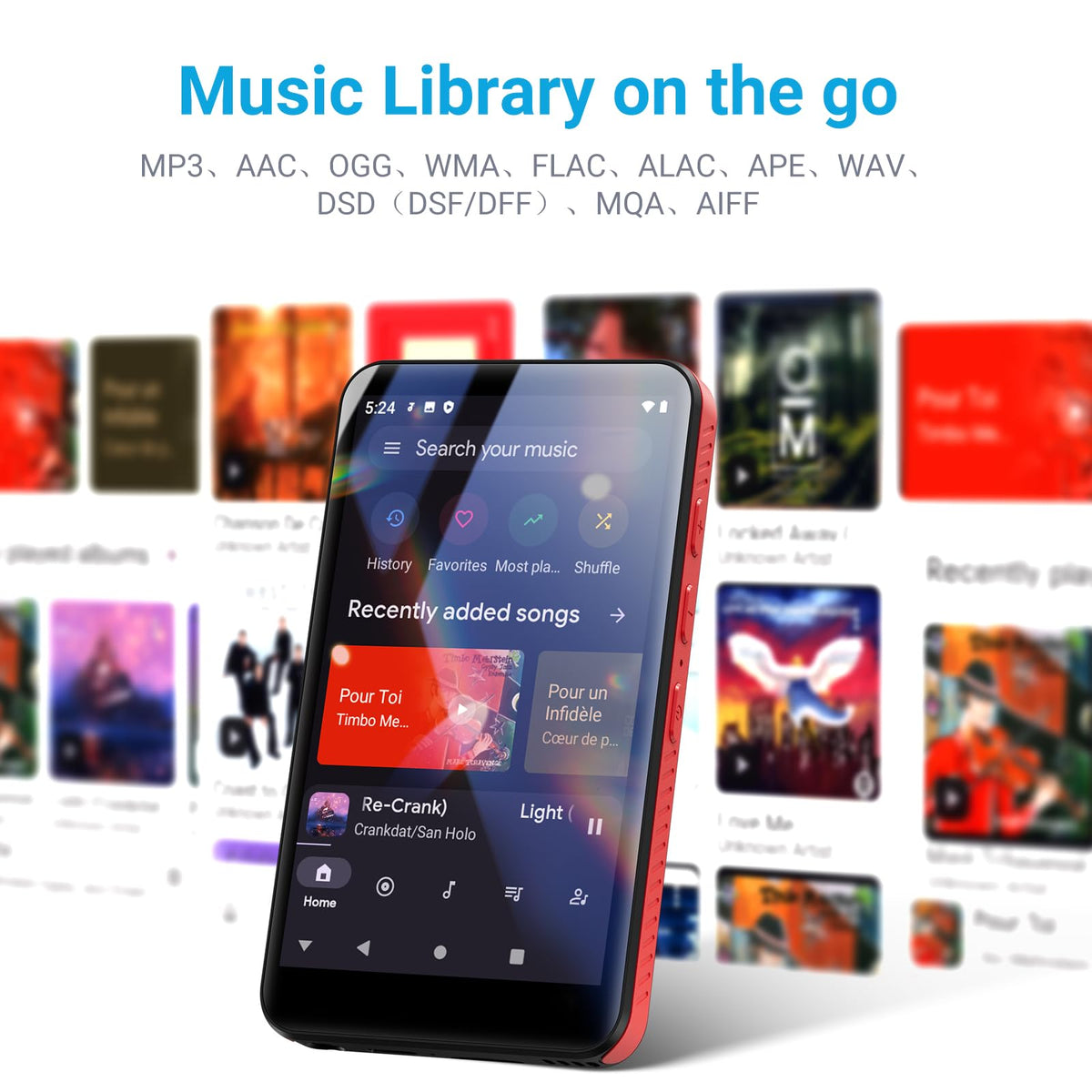 MECHEN 96GB Android MP3 MP4 player built-in speaker for standalone playback