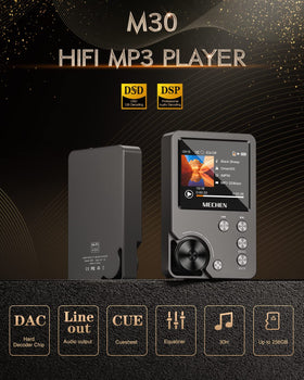 MECHEN M30 HiFi display shows lyrics for easy on-the-go listening.