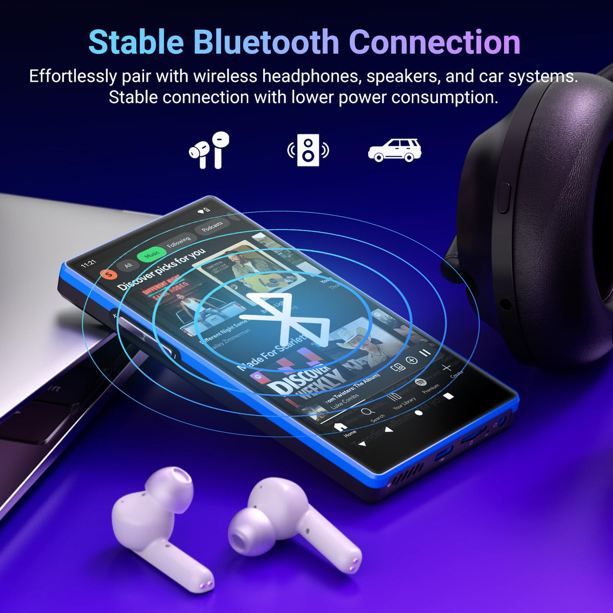 MECHEN stores 32GB internal plus 128GB microSD for music collection