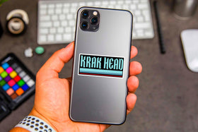 MEDIAWORKS sticker applied to a water bottle showing personalized team pride