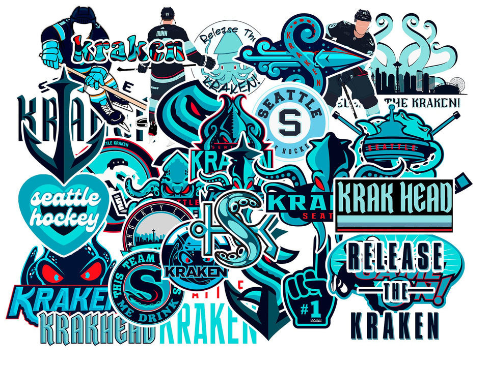 MEDIAWORKS front pack showing 30 unique Kraken stickers and vibrant colors