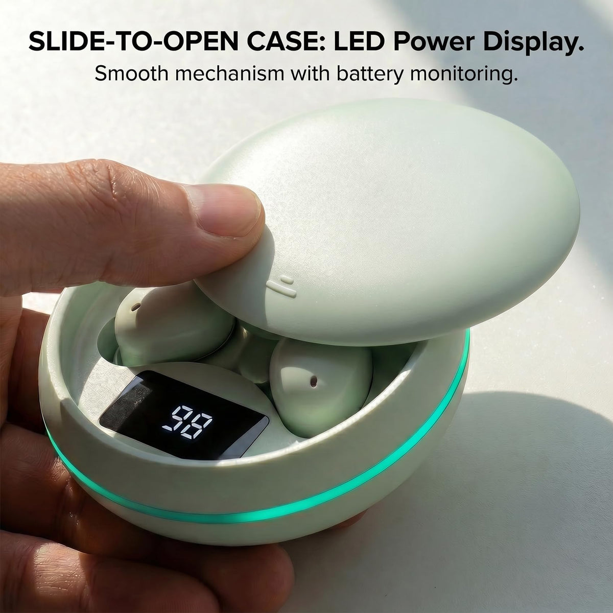 Medocis Sleep Earbuds Peppermint Green color adds subtle daily style