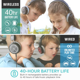 MEE audio child wearing headphones enjoying media with safe volume limit