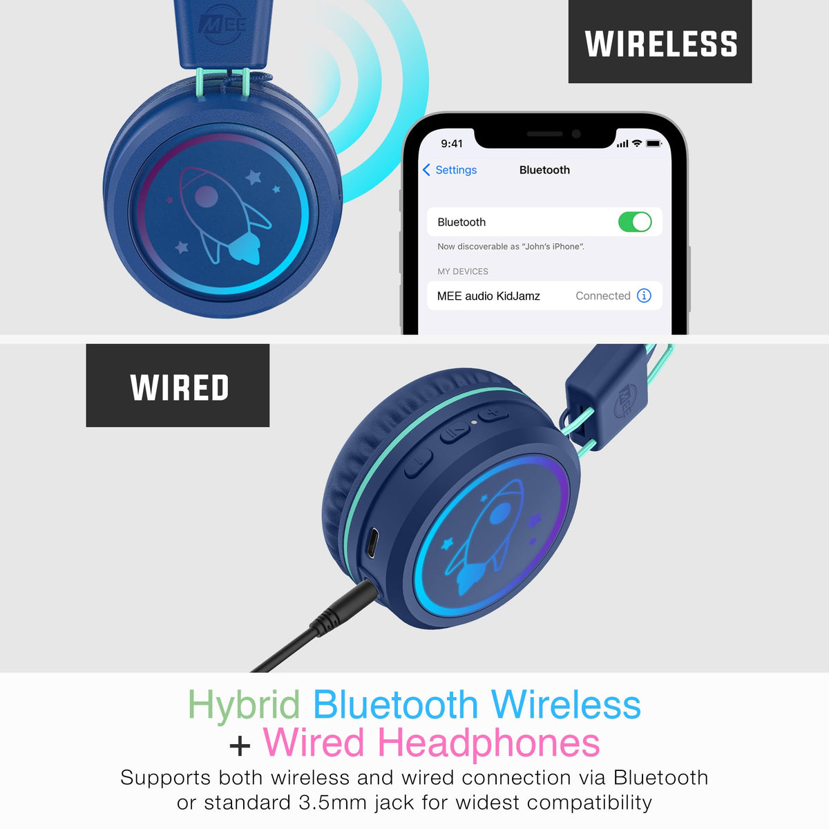 MEE audio folded KidJamz demonstrating compact storage and durable construction benefit