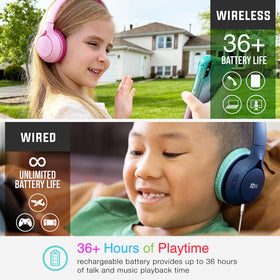 MEE audio KidJamz KJ45BT built-in microphone for online learning and calls.