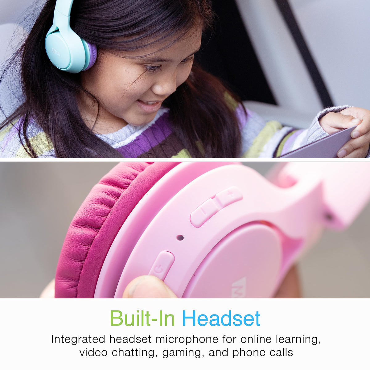 MEE audio KidJamz KJ45BT soft ear pads ideal for long study sessions.