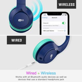 MEE Audio KidJamz KJ45BT soft ear cushions highlighted for comfortable wear.
