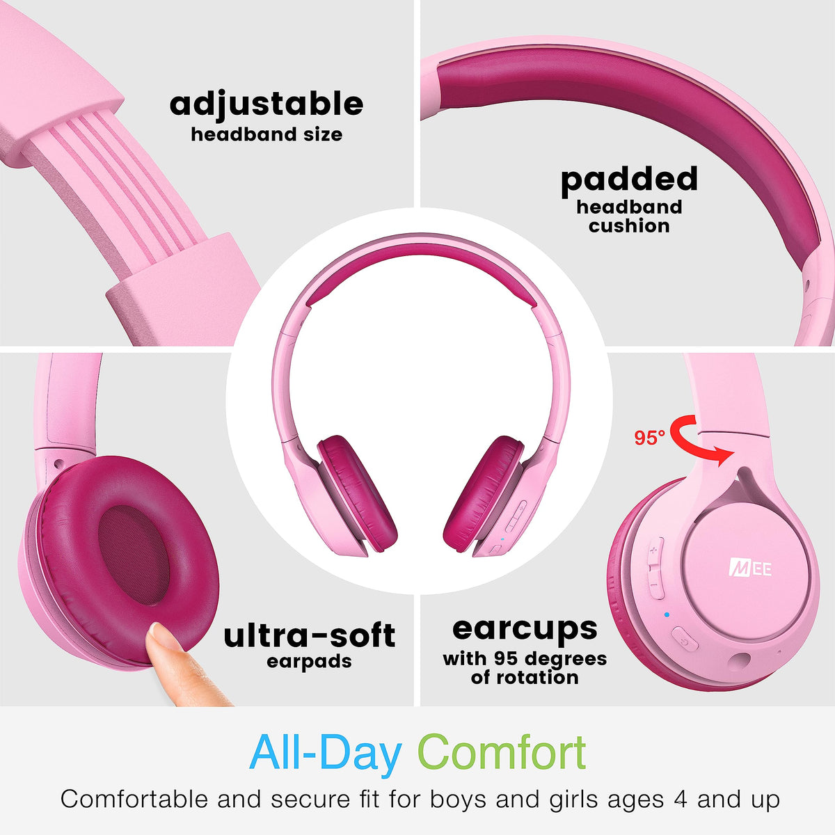 MEE audio KidJamz KJ45BT wired and wireless compatibility across devices.