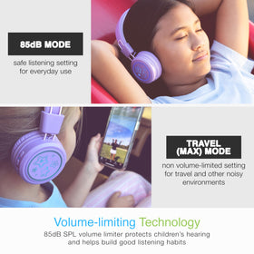 MEE audio LED ear cup close-up illustrating colorful lights and playful style