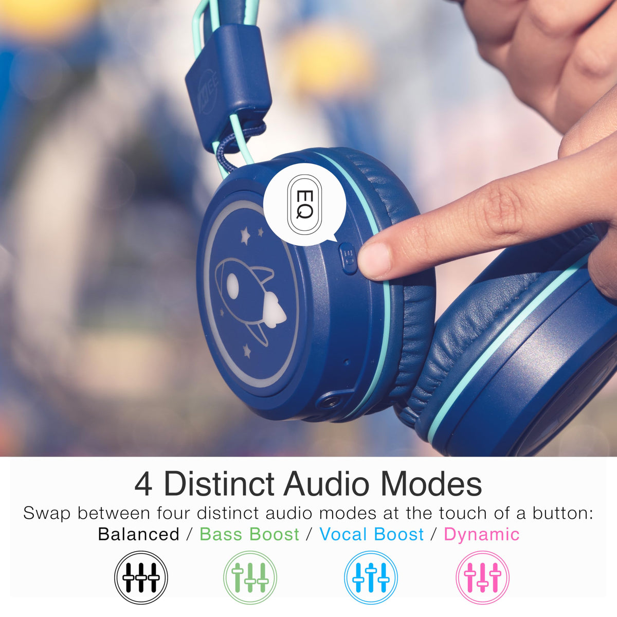 MEE audio kid wearing KidJamz outdoors illustrating durable, kid-friendly use