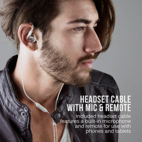 MEE audio cable with inline mic and remote showing hands-free control convenience
